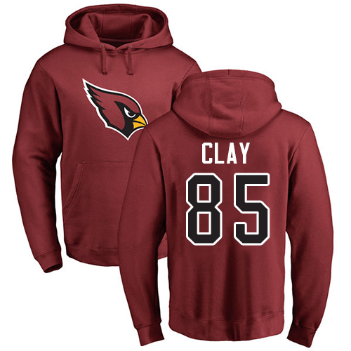 Arizona Cardinals Men Maroon Charles Clay Name And Number Logo NFL Football 85 Pullover Hoodie Sweatshirts